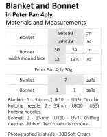 Knitting Pattern - Peter Pan P1252 - 4ply - Blanket & Bonnet